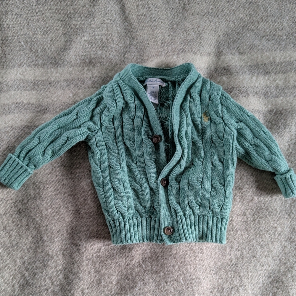 Ralph Lauren Baby Boy Cable Knit Cardigan